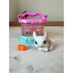 Littlest Pet Shop Chinchilla #1401 G2 2007 with Carrier and Camara Accessory